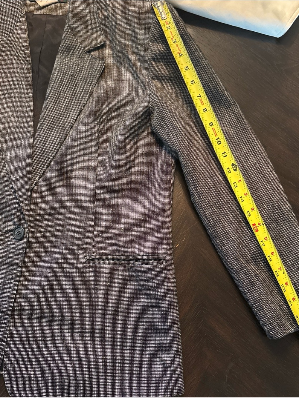 Vintage Orvis Made in USA Wool Silk Blend Blazer Jacket Size 10 Black & White - Picture 4 of 10